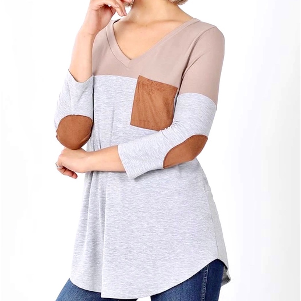 V neck Top with pocket in variety color & size